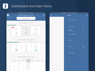Facility management - Dashboard & Menu app design clean design ui ux