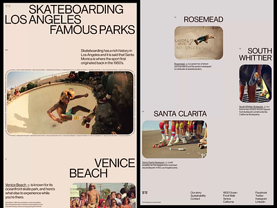 LA Skateparks - website clean design layout retro ui ux web website