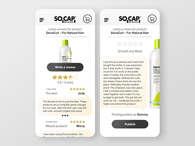 Product Review Section app app design beauty clean design ecommerce flat mobile ui ui ux web shop