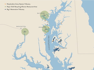 ORP Map chesapeake bay design environment illustration map oysters restoration