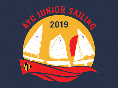 Annapolis Yacht Club Junior Sailing T-shirt flag illustration illustrator sailboat sailing t shirt t shirt design t shirt illustration