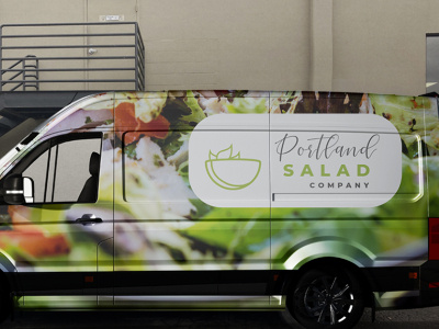Portland Salad Company van mockup brand and identity branding custom design designvegan logo vegan