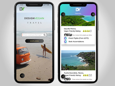 Design Vegan travel App branding custom design travel vegan