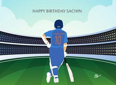 Happy Birthday Sachin sketch app vector artwork