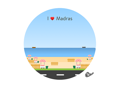 Marina Beach, Chennai chennai chennai designer design madras sketch app sketching vector artwork