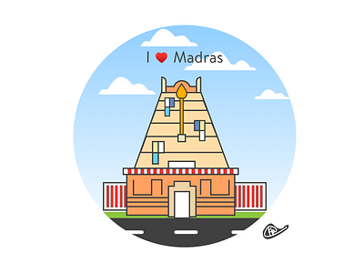 Vadapalani Temple, Chennai chennai chennai designer design madras sketch app sketching vector artwork
