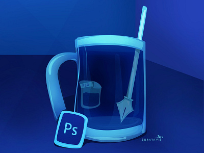 PSD blue design graphics illustration photoshop psd tea