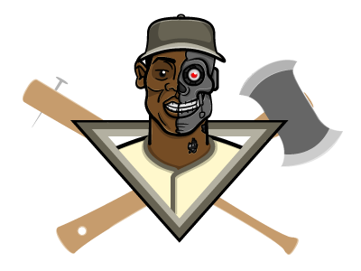 Killie Mays 5000(Logo) baseball cyborg illustration logo mascot robot terminator vector web store