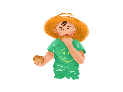 The Boy boy character color design drawing grain hat illustration kid texture