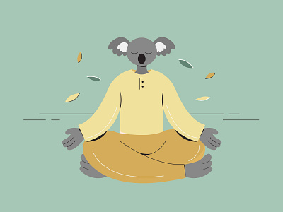 Koala Character 2d animal animal character character characterdesign color design flat flatdesign illustration koala line vector