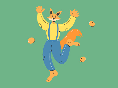Fox Character 2d animal animal character character characterdesign color design drawing flat flatdesign fox illustration line vector