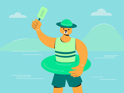 Bear Character- Summer by minghan on Dribbble