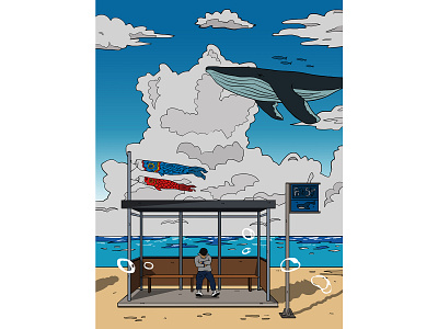 Fish Stop animal art beach color design digital digitaldrawing digitalillustration drawing illustration vector whale