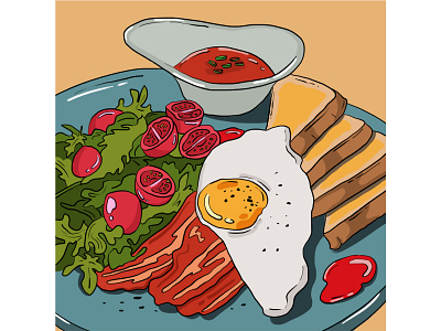 Breakfast Time art artwork breakfast color design digital digital illustration digitalart digitaldrawing drawing food illustration morning vector
