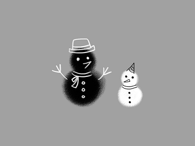 Snowman blackandwhite christmas design drawing illustration snowman