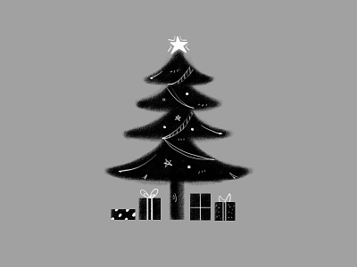 Christmas Tree blackandwhite christmas design drawing gift holiday illustration tree