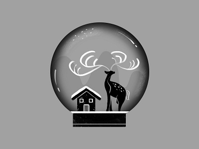 snowhouse animal blackandwhite christmas design drawing holiday illustration reindeer snowhouse