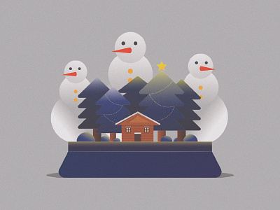 Christmas Illustration christmas design drawing gradient grain holiday illustration snowman vector