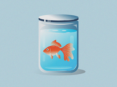 Goldfish Illustration color design drawing goldfish gradient grain illustration jar texture vector