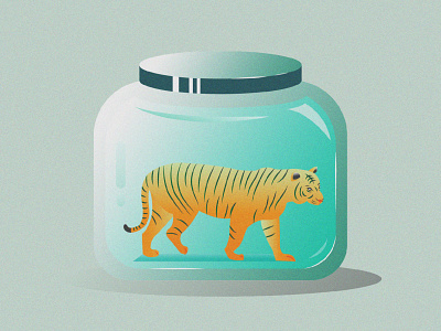 Tiger Illustration animal character color design drawing grain illustration jar texture tiger vector