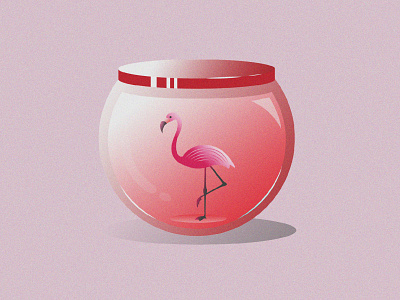 Flamingo Illustration color design drawing flamingo gradient grain illustration jar texture vector