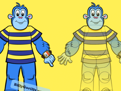 Billy Gorilly animation character design childrens art illustrator vector
