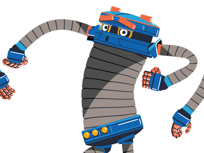 Marty Robot after effects animation character design character rigging illustration vector