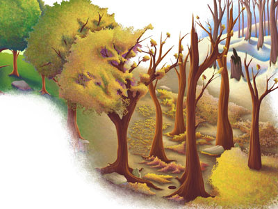 Changing Seasons autumn background illustration childrens books illustration photoshop seasons