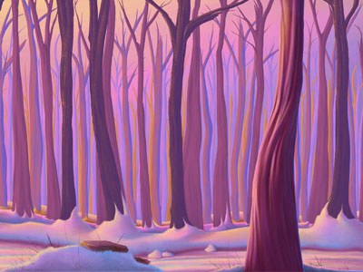 Winter Forest background design childrens books illustration photoshop winter