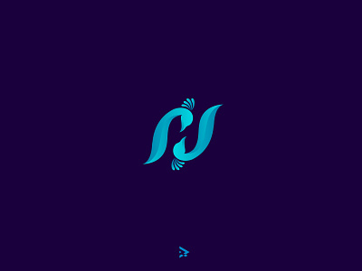 H + Peacock logo bird design gradient icon illustration logo rantaucreative