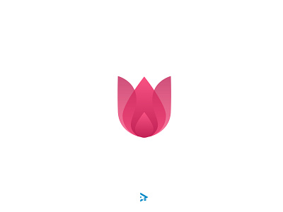 Flower design gradient icon illustration logo rantaucreative
