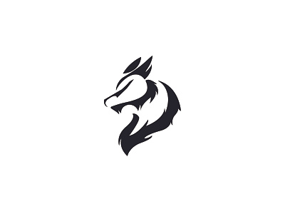 Wolf Minimal branding design flat icon illustration logo minimal vector