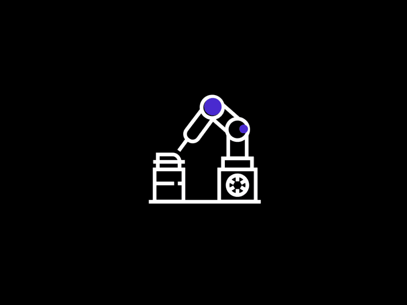 Production animation icon process production tecnology