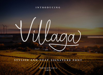 Villaga 1st Preview business font font design hand lettering handwriting handwritten illustration logo signature stylish typeface