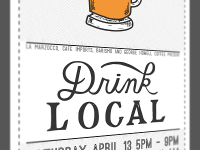 Drink Local - Ticket card design layout lettering mockup print type