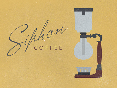 Siphon Coffee coffee faded illustration logo rough typography vector yellow