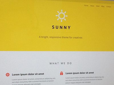Call Me Orphan Annie blog clean header icon mockup sunny theme typography wordpress yellow