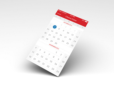 Hello, iOS 7 app calendar flat ios 7 iphone red