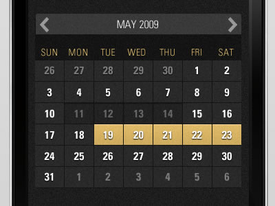 App Calendar calendar dark grey iphone yellow