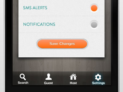 Save Changes app button iphone orange