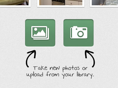 Add or Take New Photo button green icons iphone photo