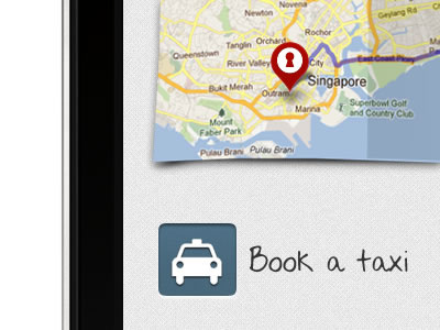 Fancy Shmancy app blue button icon iphone map marker taxi