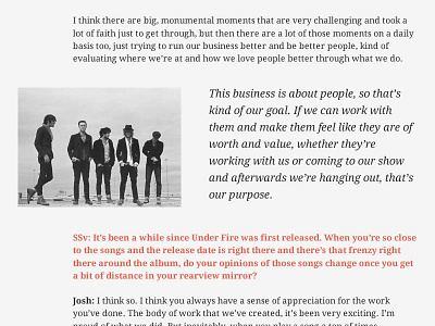 SSV - Interview Page