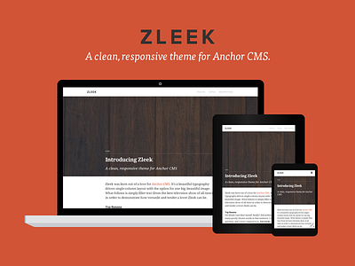 Introducing Zleek - theme for Anchor CMS anchor cms design freebie mockup theme zleek