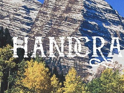 Handcrafted hipster lettering mountain retro rough typography vintage