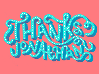 Thanks Jonathan! bright hand lettering thank you thank you card thanks