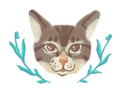 meow meow brush cat illustration painting texture