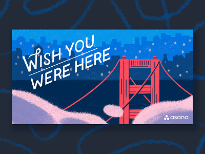 Wish you were here illustration lettering paint texture typography vintage