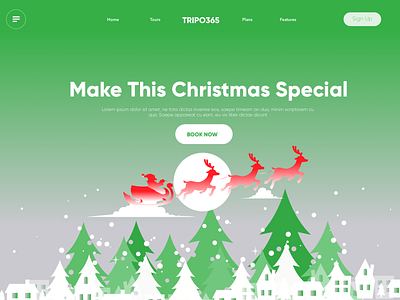 Christmas Home Page art awesome design branding clean design flat illustration illustrator landing page minimal technology travel agency trending type ui ux vector web website