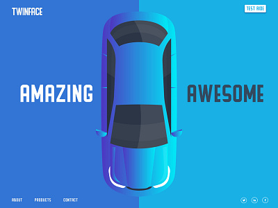 Twinface Car Landing Page branding cars clean concept design design gradient design landing page design minimal technology texture transport trending ui ux vector web website website concept